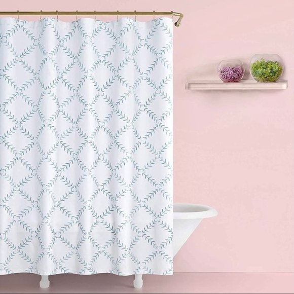 kate spade Bath Kate Spade Shower Curtain Fern Trellis White Blue